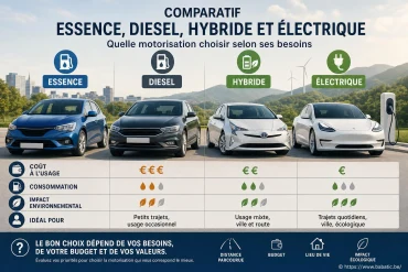 Comparatif essence, diesel, hybride et électrique : quelle motorisation choisir selon ses besoins ?