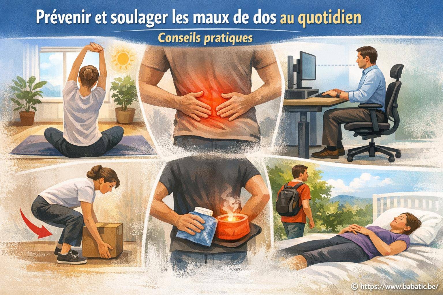 Prévenir et soulager les maux de dos au quotidien : conseils pratiques à adopter
