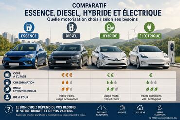 Comparatif essence, diesel, hybride et électrique : quelle motorisation choisir selon ses besoins ?