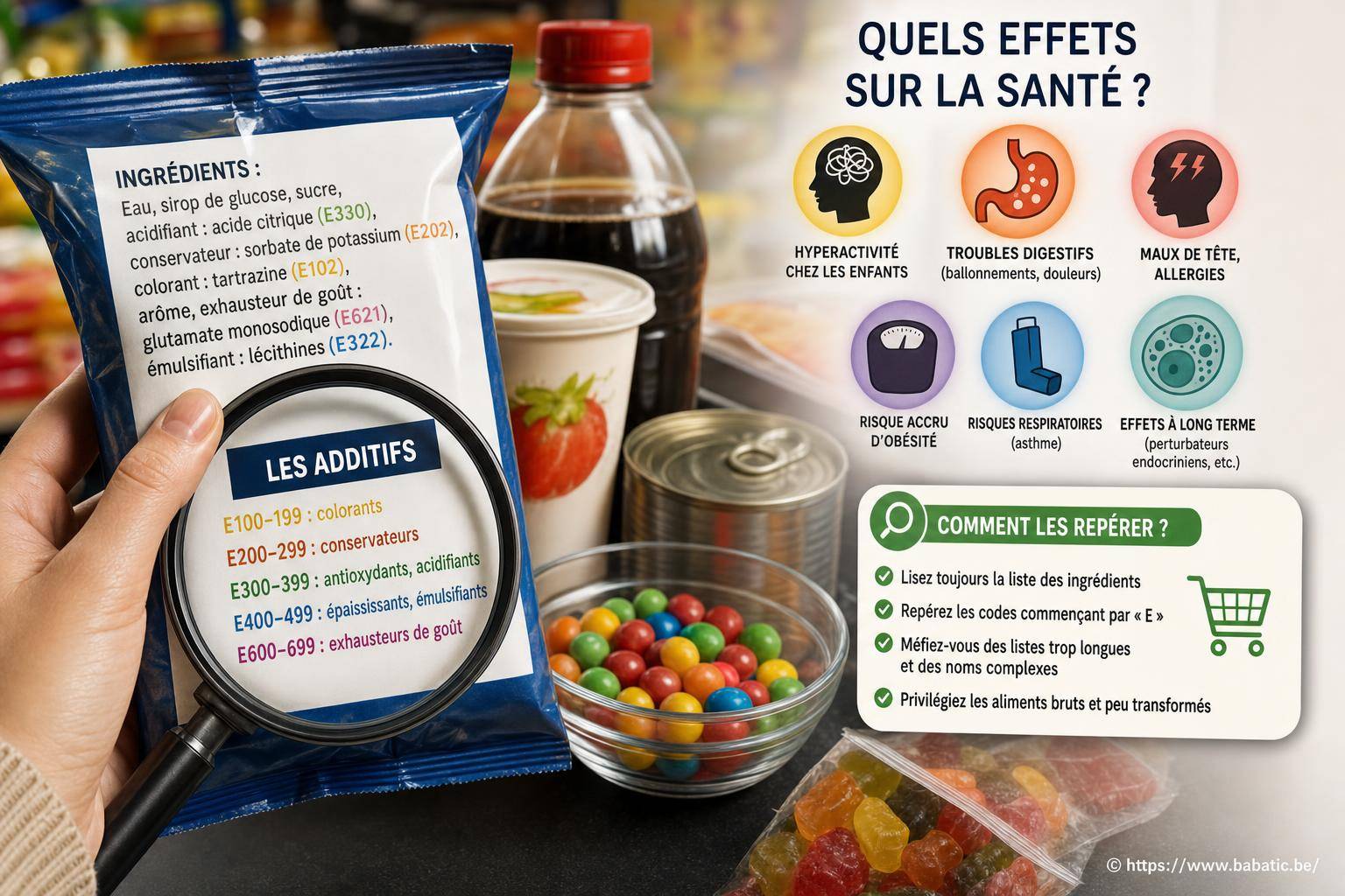 Additifs alimentaires : comment les repérer et quels sont leurs effets sur la santé ?